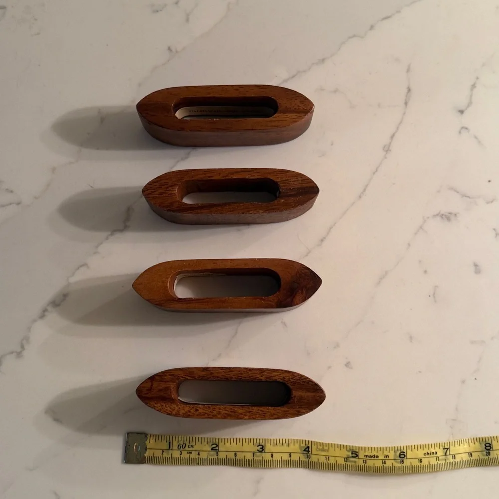 Vintage Wooden Napkin Rings Set of 4